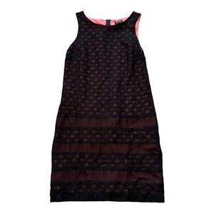 Nicole Miller Black Lace Overlay Sleeveless Dress- Size 4